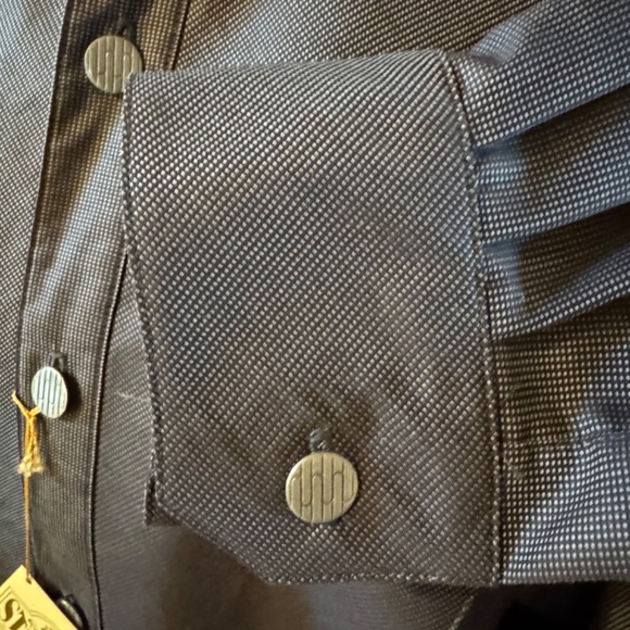 Men's Stubbs Western Wear Long Sleeve NWT Black Gray Banded Collar Shirt SZ 2XL - Picture 7 of 9